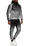 C-IN-C Herren Jogginganzug Barockmuster Sportanzug für Männer Trainingsanzug Laufanzug Gym Freizeitanzug Modell (DE/NL/SE/PL, Alphanumerisch, L, Regular, Regular, 287(Grau))