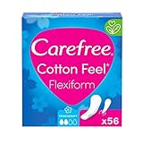 Carefree Slipeinlagen Cotton Feel Flexiform mit Frischeduft, 100% atmungsaktiv mit langanhaltendem Frischegefühl, Größe Normal, 56 Stück