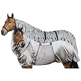 Riding World - Ekzemerdecke | Fliegendecke mit abschwitzender Wirkung | Pferdedecke mit Bauchlatz & verstellbaren Riemen & Bändern | Abschwitzdecke Pferd & Pony | Stalldecke in Grau | 165 cm