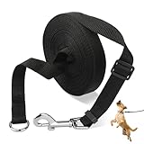VMUTGA Schleppleine für Hunde, 10M Hundeleine Schwarz Starke Trainingsleine Laufleine Verstellbare Robuste Lange Hundeleine Übungsleine mit Karabiner für Große bis Kleine Hunde Training Spazierengehen