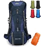 Doshwin 70L Rucksack Campingrucksack Trekkingrucksack Wanderrucksack Reiserucksack (mit Regenschutz) (Dunkelblau)