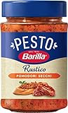 Barilla Pesto Rustico Pomodori Secchi 1 x 200g | Glutenfreie Italienische Pasta-Sauce mit sonnengetrockneten Tomaten, vegane / vegetarische Nudel-Soße, rotes Pesto