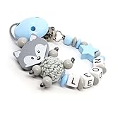 AVH Enterprise Schnullerband mit Namen für Mädchen & Jungen personalisierte Baby Geschenke (Blau)