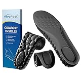 VivoFoot Memory-Schaumstoff-Einlegesohlen, Anti-Ermüdung, Schmerzlinderung, Alltag, Arbeit, Sport, Laufen, Komfort-Schuheinlagen, Schaumstoffkissen, Ersatzeinlagen (EU41-46,Schwarz)