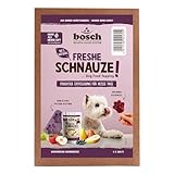 Bosch Freshe Schnauze - Aktionspaket Frucht 4 x 200 g + GRATIS Eisform für Hundeeis | Topping für Hundefutter | Trockenfutter und Nassfutter geeignet | mit frischen Äpfeln, Birnen & Blaubeeren