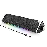 SOULION R60 PC Lautsprecher USB, LED USB Bluetooth Soundbar für Computer, USB-betrieben Typ-C PC Boxen mit 3.5mm Klinke für PC, Laptop, Monitor