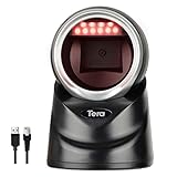 Tera Pro 2D QR Desktop Barcode Scanner Omnidirektional Einstellbarer Scankopf, USB Wired Handsfree Plattform Automatic Bar Code Reader for Market Retail Store Phone Screen Payment, 9100