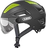 ABUS Stadthelm Hyban 2.0 ACE - Fahrradhelm mit Visier, Licht und ABS-Hartschale - für Damen und Herren - Grau (titan), Größe XL