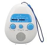 AM FM Duschfunk, Wasserdichtes Hänge -Badezimmer -Radio, Eingebauter Lautsprecher, Batteriebetoniert mit Rotierenden für eine Einfache Abstimmung und Lautstärkesteuerung