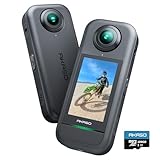 AKASO 360° Action Cam - 5.7K 72MP 360 Grad Actionkamera mit 128GB Speicherkarte Duale 1/2' 48MP Sensoren, 2.29'' Touchscreen, Unsichtbarer Selfie Stick Effekt, 360° Horizon Lock und AI-Verfolgung
