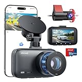 Dashcam Auto Vorne Hinten mit CPL Filter, 4K+1080P WiFi AutoKamera mit 64G SD Karte, 3' IPS-Bildschirm Dashcam mit App Steuerung, Nachtsicht, 170°Weitwinkel, G-Sensor, Loop-Aufnahme, Parküberwachung