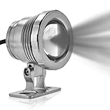 HERCHR Teichlicht LED-Scheinwerfer 12V 5W RGB Bunte Unterwasserbrunnenlicht-Aquarienlampe für Aquarium-Pool-Gartenlandschaft(Silber)