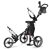 FANTASK Unisex – Erwachsene Golf Trolley Zieh-Carts, Grau, 130 x 75 x 99-116 cm