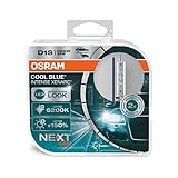 OSRAM XENARC COOL BLUE INTENSE D1S, 150% mehr Helligkeit, bis zu 6.200K, Xenon-Scheinwerferlampe, LED Look, Duo Box (2 Lampen)