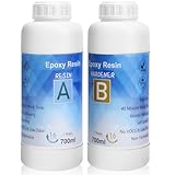 1400ml Epoxidharz Set, Epoxidharz mit Härte,Klares Selbstnivellierendes Blasenfreies Epoxy Resin, 1:1 Mischung Epoxidharz mit Härter für Schmuck, Formen, Wohnkultur, Untersetzer, Ornamente
