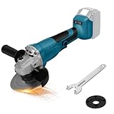 Akku Winkelschleifer Kompatibel mit Makita 18V Lithium-Akku, Bürstenloser Elektro Winkelschleifer mit 125 mm Scheibendurchmesser, 3000-10000RPM, für präzises Trennen und Schleifen (Ohne Akku)