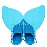 Gwood Meerjungfrau Flossen Monofin Taucherflossen für Kinderschwimmen Schwimm Flossen (Blau)