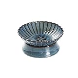 WYUYIWH GRFIT Obstschale Vintage Keramik Entwässerungstablett Wohnzimmer Haushalt Hohes Trockenobsttablett Snack-Obsttablett Blau-weißes Obsttablett für Obst und Gemüse (Farbe: Bigblue Mug, Größe: CH)