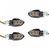 EXLECO 4Pcs M8 LED Motorrad Blinker DC 12V Micro Blinker E-geprüft Universal SMD Mini Motorradblinker Hintere Blinkerleuchte Seitenblinker Kontrollleuchten für Motocross Fahrrad Moped E Scooter Roller