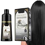 Grau Reducing Shampoo - natürliche Formel Schwarzes Haarfarbstoff Shampoo | 500 ml langlebige Kokosnussfarbe | Kontrolle GX Mins schnelles Haarfarbstoff Semi ohne Schaden für Männer Frauen