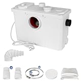 700W Stark Hebeanlage WC Lifting System Sewage Pump, 190L/Min Schmutzwasserpumpen Fäkalienpumpe Haushaltspumpe Für WC Toiletten, Badewannen Dusche Waschbecken Spülmaschinen 4 Einlässe
