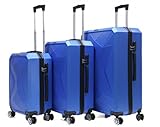Rungassi Hartschalenkoffer Trolley Reisekoffer Koffer Set ABS03 (blau)