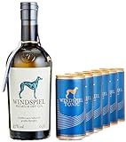 Windspiel Genusspaket London Dry Gin 47% vol. (1 x 0,5L) & Windspiel Tonic Water Dosen (6 x 200ml) - International ausgezeichneter London Dry Gin & Tonic Water Geschenkset
