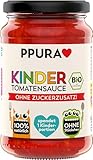 PPURA Bio Tomatensauce Kinder Ohne Zuckerzusatz | Stückchenfreie Pasta-Sauce mit Tomaten | 100% Natürlich Ohne Zusatzstoffe| Kids Nudel-Soße Made in Italy | Spendet eine Kinderportion | 340g Glas