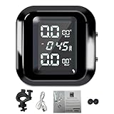 Missmisq Reifendrucküberwachung, Motorrad-Reifendrucküberwachungssystem | Wasserdichter intelligenter Reifendrucksensor, LCD-Display - Magnetische Aufladung, Echtzeitüberwachung,