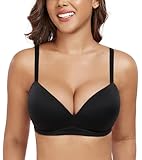 DotVol Damen Push Up BH Bequemer gepolsterter Bra für Frauen Ohne Bügel Unterwäsche Alltag BH(Schwarz 80D)