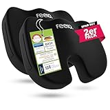 feela.® Orthopädisches Sitzkissen [3 Härtegrade] - Ergonomisches Sitzkissen für Bürostuhl & Co - Wirkt Schmerzreduzierend, Erhöht Sitzkomfort, und Entlastet das Steißbein (2er Set, Weich)