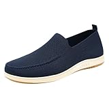 Laufschuhe Herren Sommer Atmungsaktiv Freizeitschuhe - Leicht Slip On Sportschuhe Ohne SchnüRsenkel Turnschuhe Walkingschuhe - Mesh Rutschfeste Tennis Fitness Jogging Trainingsschuhe Fahrschuhe