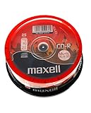 25 Maxell CD-R 700MB Music XL-II 80 in Cake -Box besonders für Musik geeignete 80 MU Rohlinge, 628523.59.GB