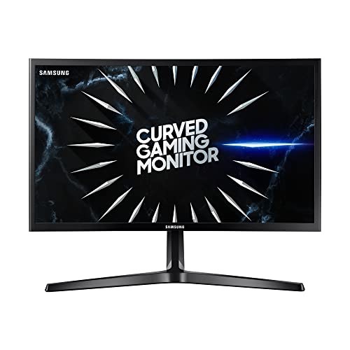 Samsung Curved Gaming Monitor LC24RG50FZRXEN, 24 Zoll, Full HD-Auflösung, AMD FreeSync. Reaktionszeit 4 ms, Krümmung 1800R, Bildwiederholrate 144 Hz, Eye Saver Mode, Flicker Free, Schwarz