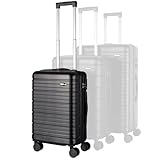 StahlHaus® Hartschalen Koffer 55 cm Handgepäck – Trolley Rollkoffer Schwarz Luxe – 4 Rollen Reisekoffer M 55x38x23 – Premium ABS+PC Mix Hartschale