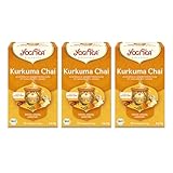 Yogi Tea - Kurkuma Chai, Ayurvedischer Bio Gewürztee - und Kräutertee, Ideal für Goldene Milch, Mischung aus Kurkuma, Zimt und Ingwer, Yogi Tee 3er Pack, 3x17 Beutel (51 Teebeutel insgesamt)