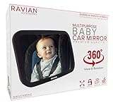 Babyautospiegel für den Rücksitz - Sicherster Autositzspiegel mit kristallklarer Sicht, bruchsicherer, verstellbarer Rückspiegel für Säuglinge, Kinder, Babys und Neugeborene mit Blick nach hinten
