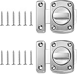 Türriegel Latch,2 Stück Drehriegel Riegelschloss,Edelstahl Tür Schieberiegel mit Schrauben für auf Verschiedene Türen (Silber)