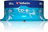 Verbatim CD-R Extra Protection, CD-Rohlinge mit 700 MB Datenspeicher, ideal für Foto- und Video-Aufnahmen, kompatibel mit jedem konventionellen CD-Laufwerk, 25er Pack Spindel