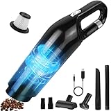 Akku Autostaubsauger, Handstaubsauger Kabelloser Auto-Staubsauger, Leistungsstarker Handsauger Auto mit Waschbar HEPA-Filter, 9000PA Wiederaufladbarer Handstaubsauger für Auto Büro Zuhause Küche