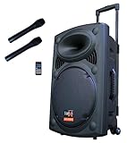 Mobile PA Sound Anlage Akku-MP3-USB-SD inkl. Funkmikrofone 700W Soundsystem E-Lektron EL30-M Bluetooth TWS