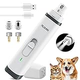 RUXAN Krallenschleifer für Hunde & Katzen mit 2 LED, Haustier Nagelfeile Hundekrallen Elektrisch Leise Wiederaufladbare mit USB Pfotenpflege Nagelknipser für Große, Mittelgroße und Kleine Hunde