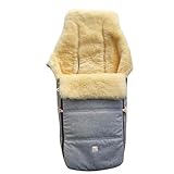 Kaiser Dublas 2.0 Lammfell-Fußsack für Kinderwagen, 95 x 45 cm, Wasserabweisend (light grey melange)