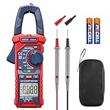 AstroAI Stromzange, Digital Clamp Meter 2000 Counts Auto Range Strommessgerät mit AC/DC-Spannung, AC-Strom, Widerstand, Kapazität, Durchgang, Live-Draht-Test, berührungslose Spannungserkennung