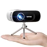 Mini Beamer Full HD 1080P Unterstützung,【Auto Keystone】WiFi Bluetooth Handy Klein Tragbarer Beamer Heimkino, TOPTRO LED Projektor 12000 Lumens mit Stativ, Zoom für TV Stick/iOS/Andorid/Laptop HDMI USB