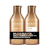 Redken | Pflegeset für trockenes und brüchiges Haar, Belebt und hydratisiert, Mit Omega-6 und Argan-Öl, All Soft Shampoo 300 ml & Conditioner 300 ml