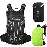 TOMSHOO Fahrradrucksack 20L/30L/40L, Outdoor Rucksack Multifunktionaler Wanderrucksack Skirucksack für Radfahren Reiten Bergsteigen mit Regenschutzkappe und Helmabdeckung(Schwarz,30L)