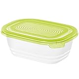 Rotho Sunshine Frischhaltedose 0,5l mit Deckel, Kunststoff (PP) BPA-frei, grün, 0,5l (15,5 x 11,0 x 6,0 cm)