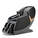 ROTAI Massagesessel, Vollkörper Zero Gravity SL-Spur Shiatsu-Massagesessel mit Heizung, Bluetooth, Fußroller, Wadenknetmassage(Schwarz)