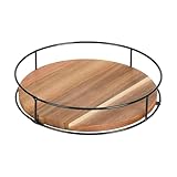 Turntable Organizer - Küche Organizer | 360 Grad Plattenspieler Plattenspieler Lagerung | Holz Lagerung Lat Susan Für Tische, Tischstopper Gewürzschrank Oder Esstisch